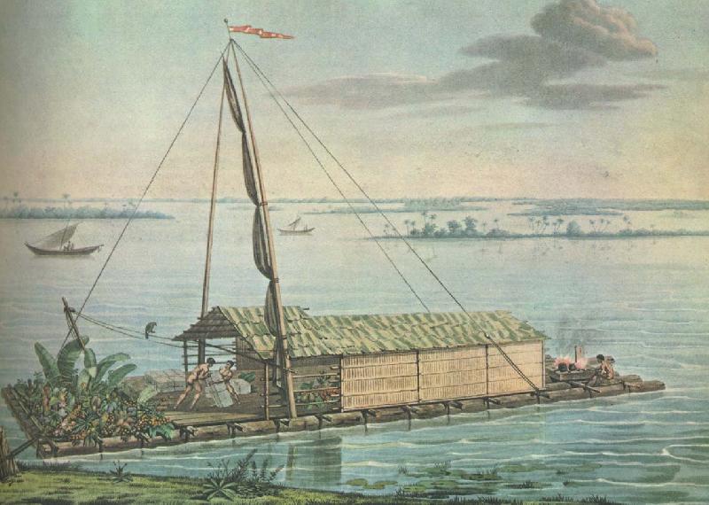 william r clark alexander uon humboldt anvande denna flotte pa guayaquilfloden i ecuador under sin sydaneri kanska expedition 1799-1804 Norge oil painting art